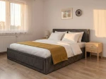 Letto imbottito 180x200 con contenitore, Rema Grafite Velvet