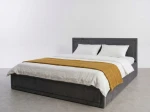 Letto imbottito 180x200 con contenitore, Rema Grafite Velvet