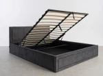 Letto imbottito 180x200 con contenitore, Rema Grafite Velvet