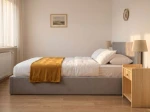 Letto imbottito 120x200 con contenitore, Tilo Grigio Velvet