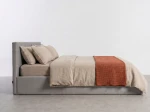 Letto imbottito 140x200 con contenitore, Tilo Grigio Velvet