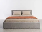 Letto imbottito 160x200 con contenitore, Tilo Grigio Velvet