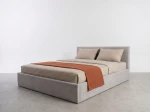 Letto imbottito 180x200 con contenitore, Tilo Grigio Velvet