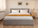 Letto imbottito 180x200 con contenitore, Tilo Grigio Velvet