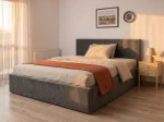Letto imbottito 120x200 con contenitore, Tilo Grafite Velvet