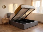 Letto imbottito 160x200 con contenitore, Tilo Grafite Velvet