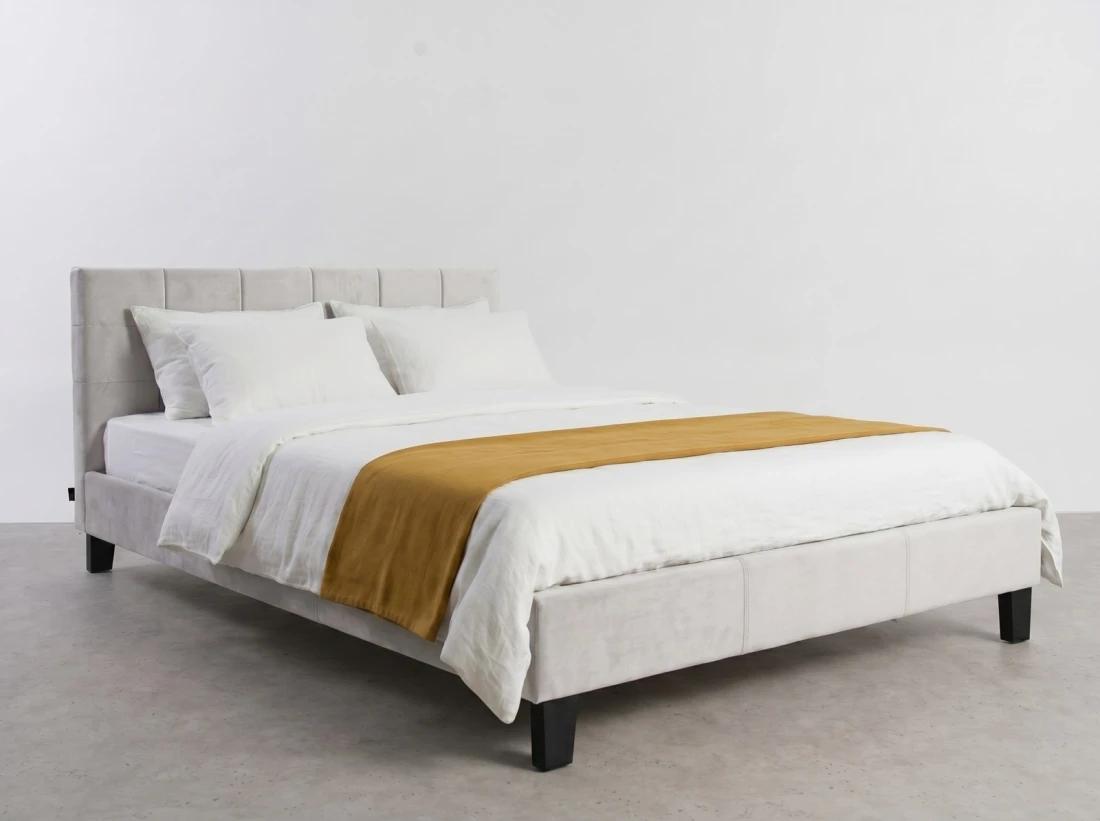Letto imbottito 140x200 Sumi Grigio Velvet