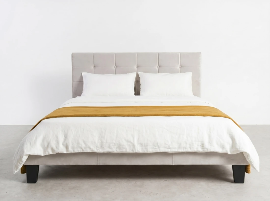 Letto imbottito 140x200 Sumi Grigio Velvet