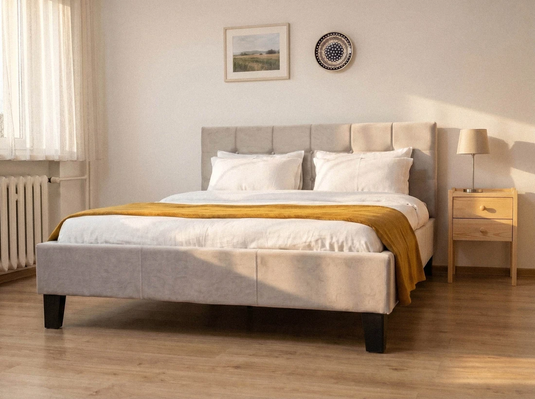 Letto imbottito 180x200 Sumi Grigio Velvet