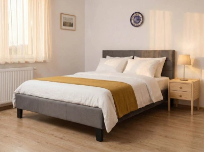 Letto imbottito 120x200 Sumi Grafite Velvet