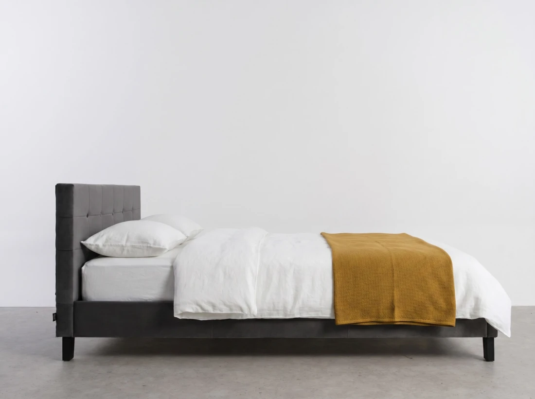 Letto imbottito 140x200 Sumi Grafite Velvet