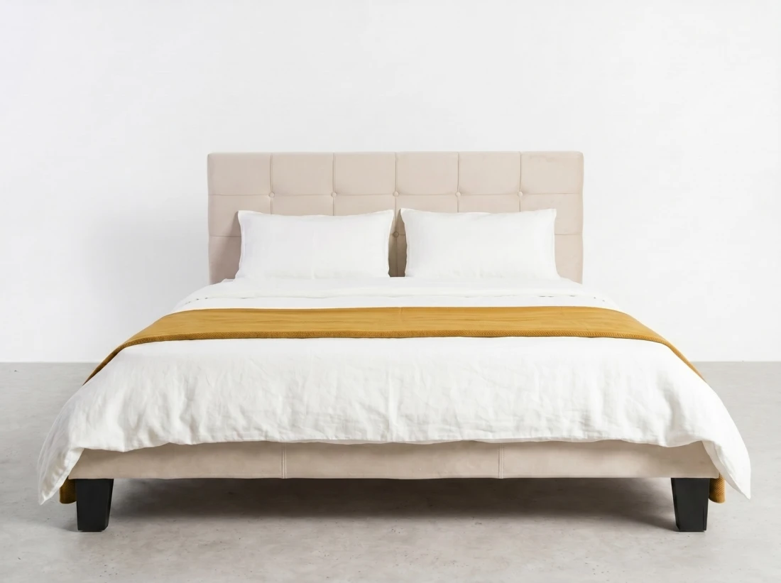Letto imbottito 180x200 Sumi Beige Velvet
