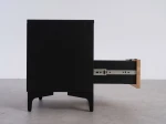 Comodino 38x47 cm Nobio nero + rovere artigianale