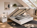 Letto levitante con contenitore 180x200 bianco DM2 realizzato con pannello per mobili