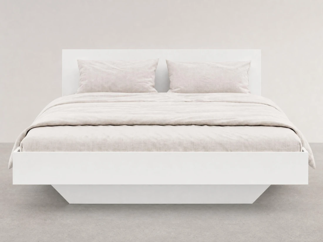 Letto levitante con contenitore 180x200 bianco DM2 realizzato con pannello per mobili