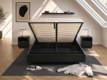 Letto levitante con contenitore 140x200 nero DM2 realizzato con pannello per mobili