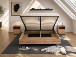 Letto levitante con contenitore 120x200 rovere artigianale DM2 realizzato con pannello per mobili