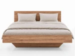 Letto levitante con contenitore 120x200 rovere artigianale DM2 realizzato con pannello per mobili