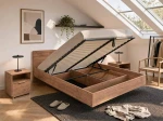 Letto levitante con contenitore 140x200 rovere artigianale DM2 realizzato con pannello per mobili