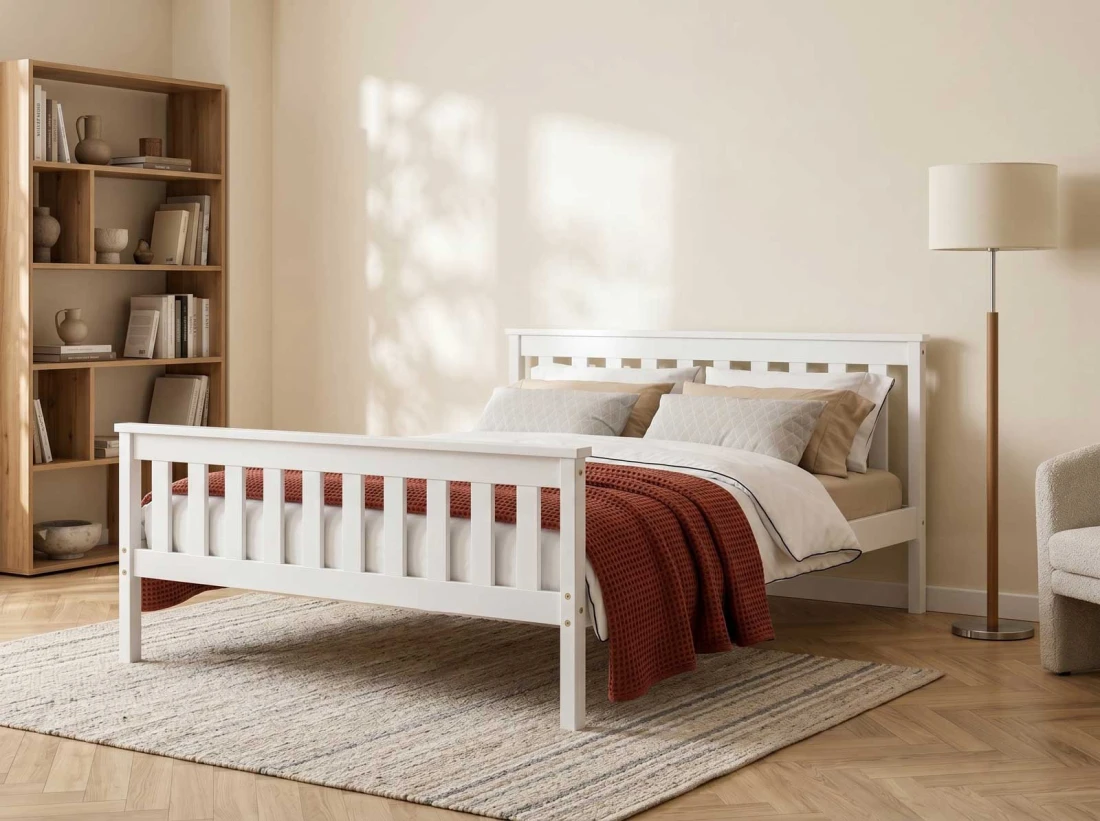 Letto in legno 120x200 Alion bianco