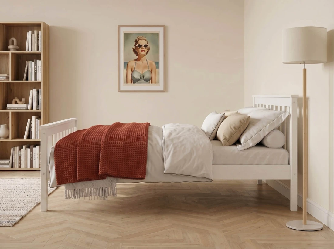 Letto in legno 120x200 Alion bianco