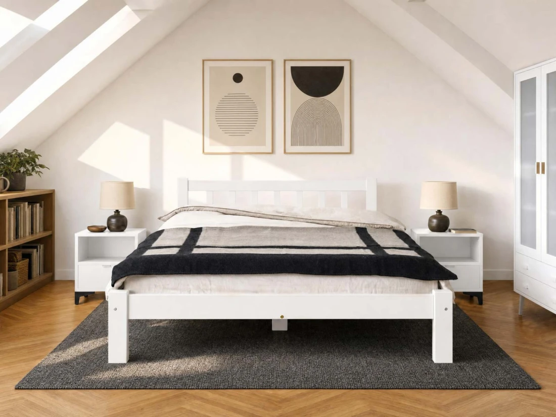 Letto 120x200 Ofelia in pino bianco