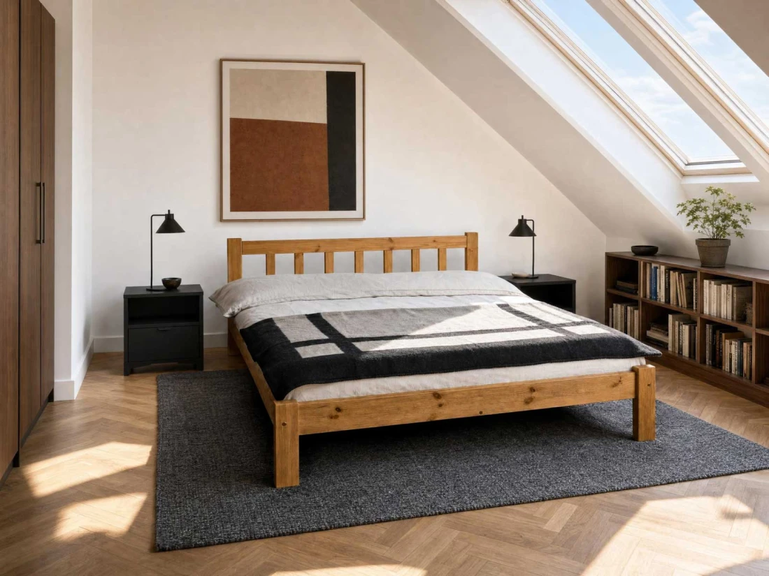 Letto in pino 120x200 Ofelia rovere