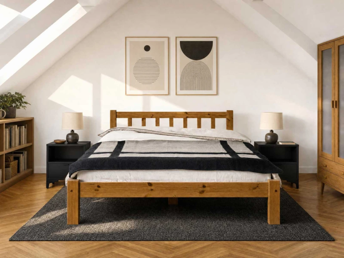 Letto in pino 120x200 Ofelia rovere