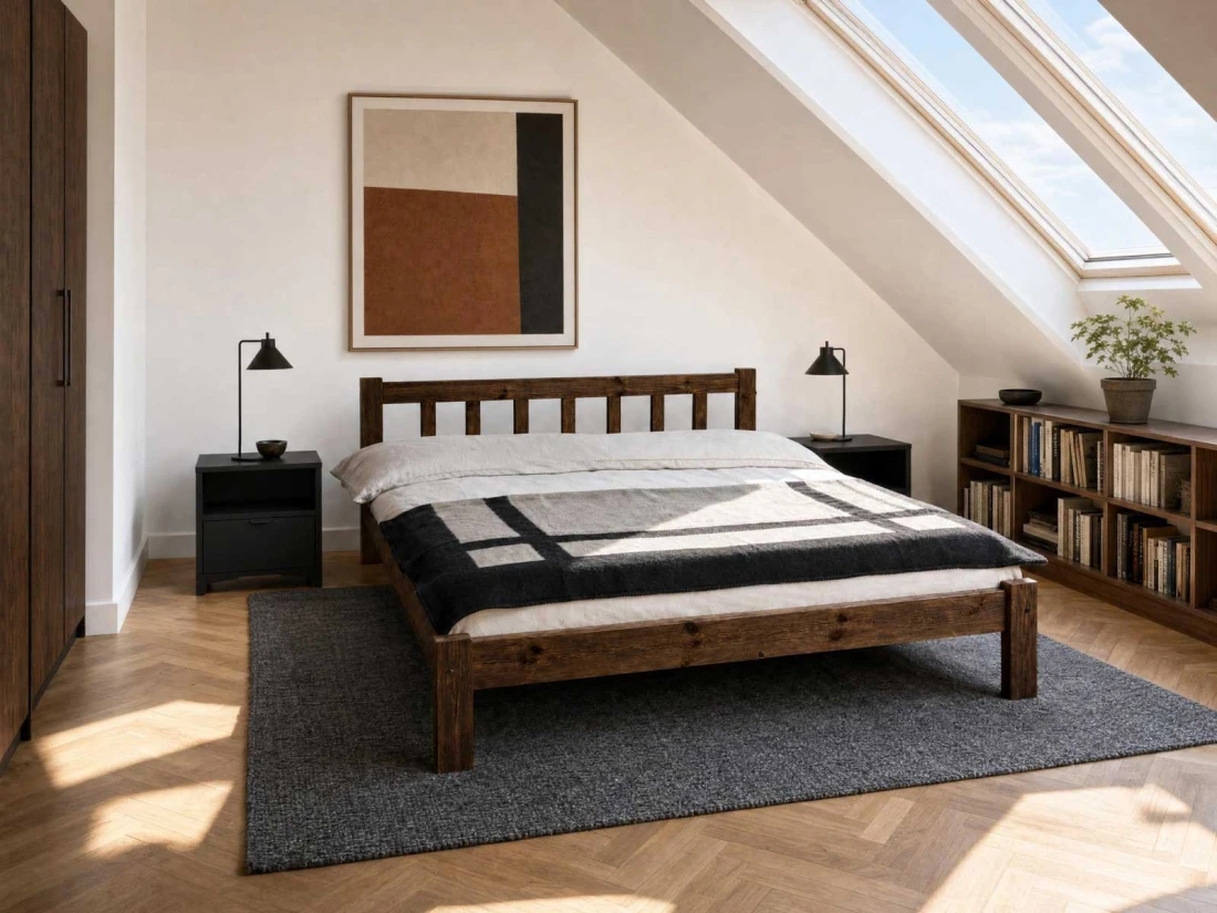 Letto in pino 140x200 Ofelia noce