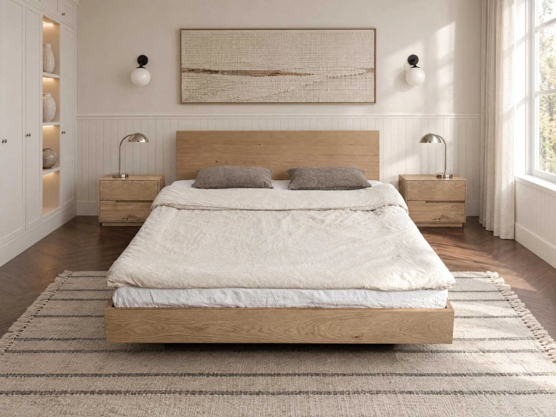 Letto matrimoniale 140x200 in rovere Levitante Piacenza
