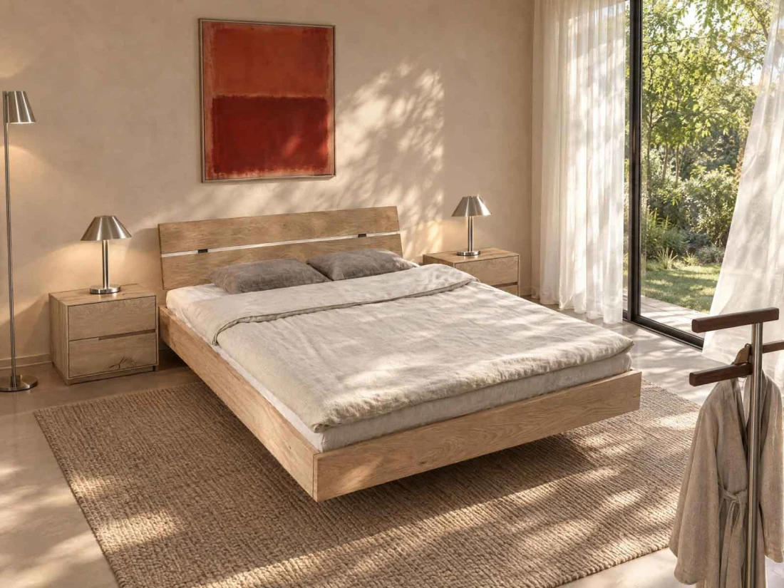Letto in rovere 180x200cm Levitante Rossano