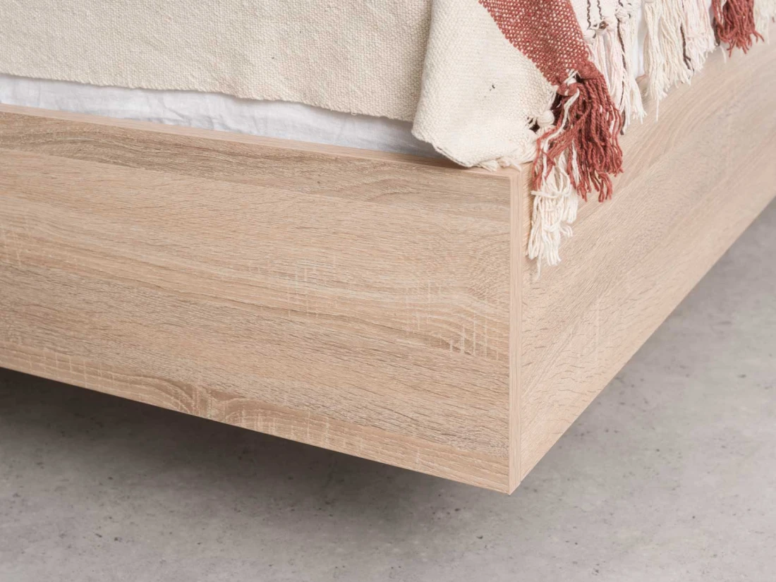 Letto levitante con contenitore 120x200 rovere di sonoma DM2 realizzato con pannello per mobili