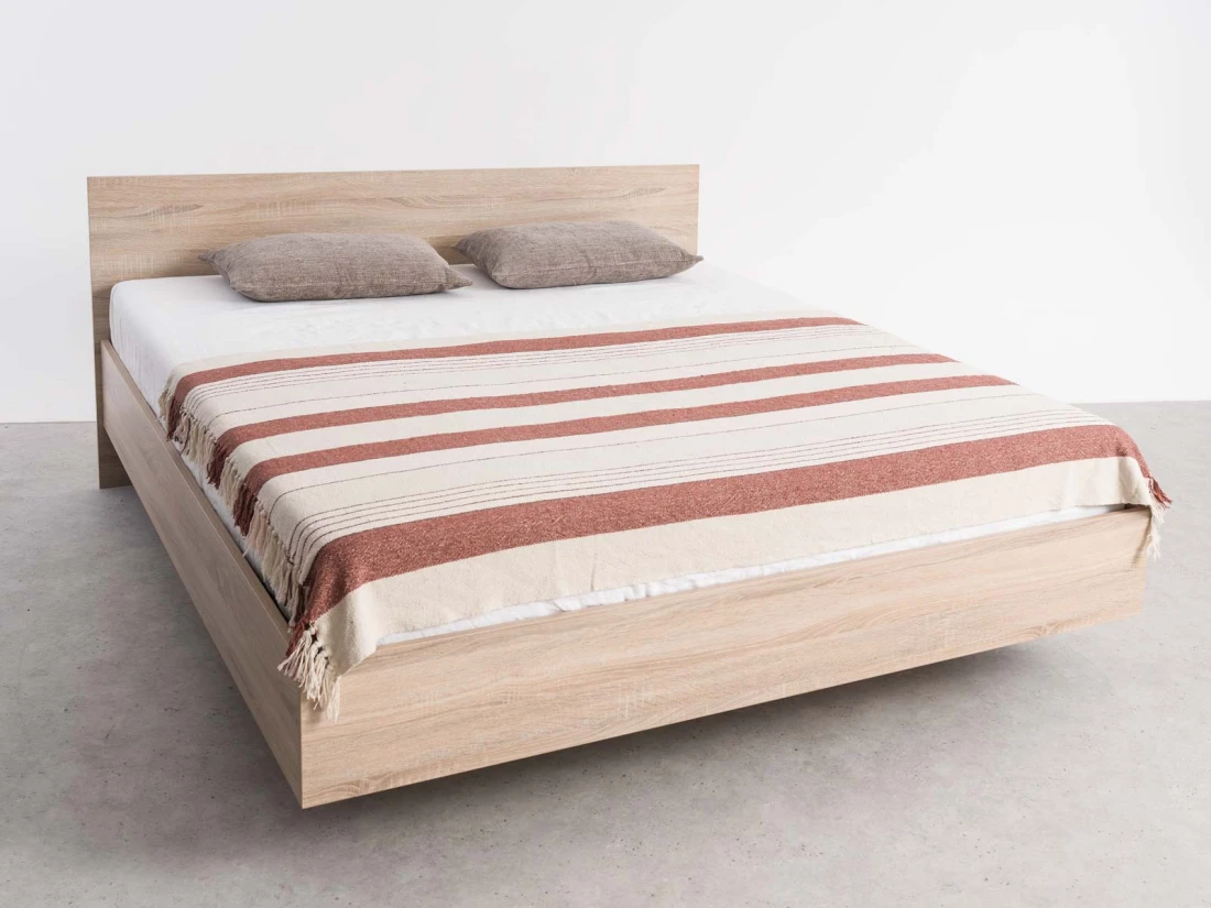 Letto levitante con contenitore 140x200 rovere di sonoma DM2 realizzato con pannello per mobili