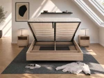 Letto levitante con contenitore 140x200 rovere di sonoma DM2 realizzato con pannello per mobili