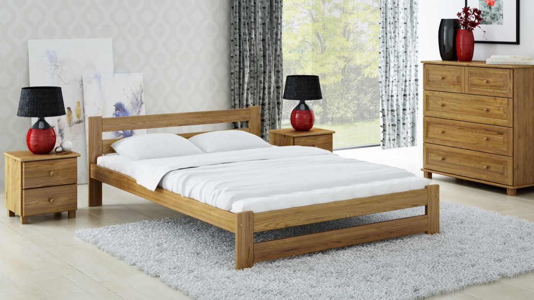 Letto in legno 160x200 Kada eco Rovere