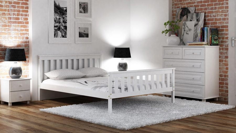 Letto in legno 140x200 ALION bianco