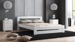 Letto 120x200 in pino Lidia colore bianco