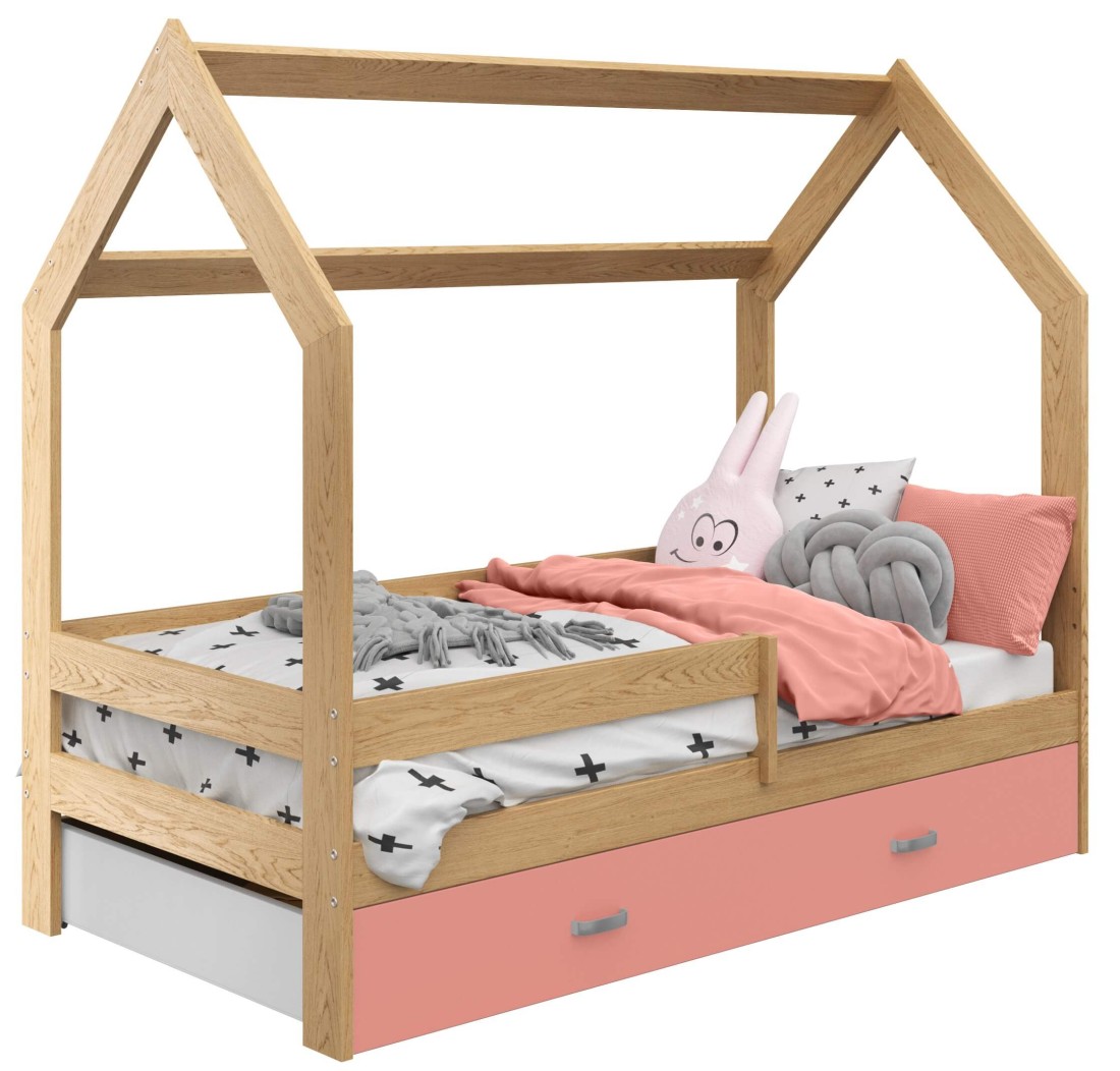 Lettino Montessori 80x160 cm a Casetta Pino e sponde D3