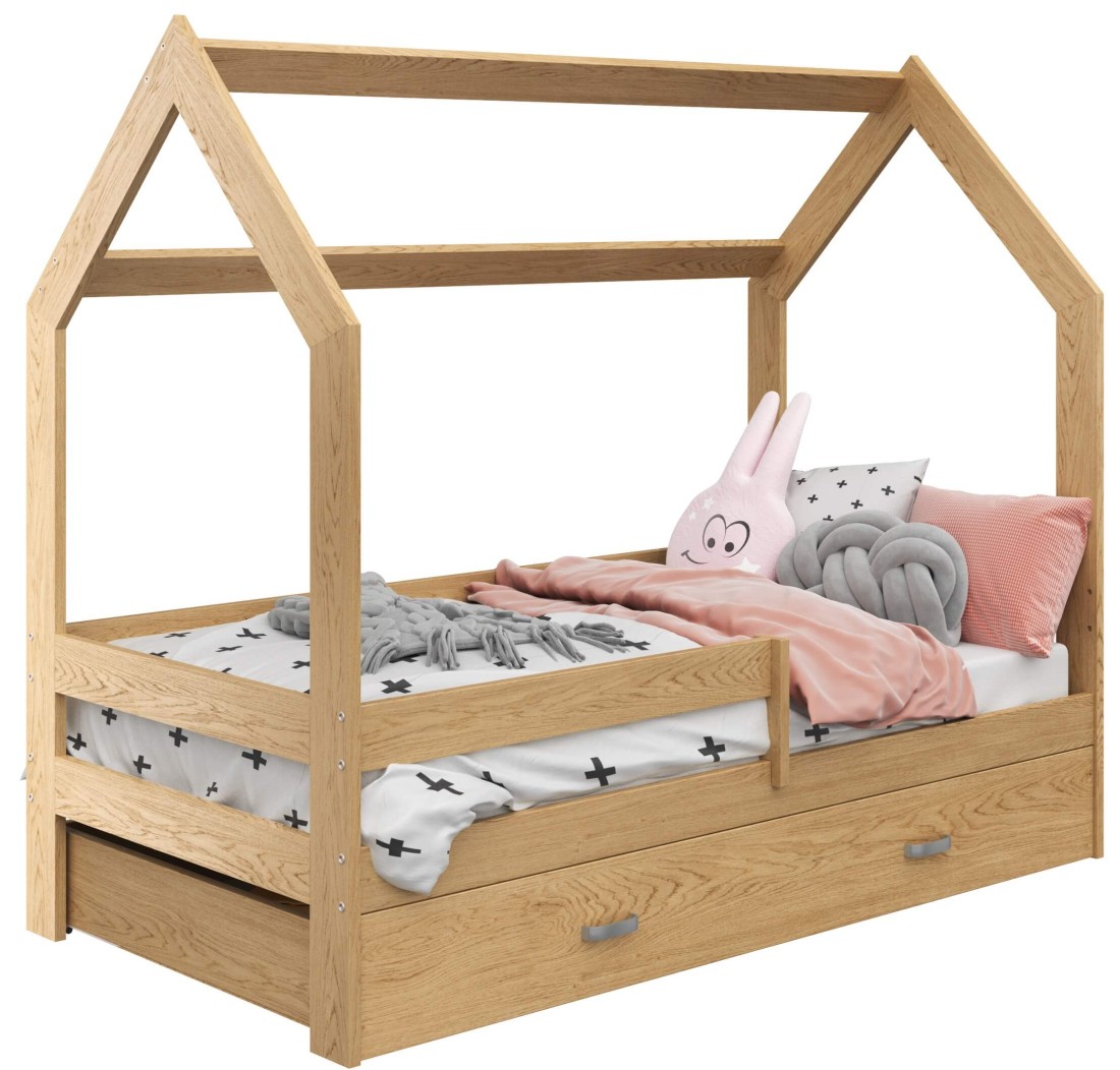 Lettino Montessori 80x160 cm a Casetta Pino e sponde D3