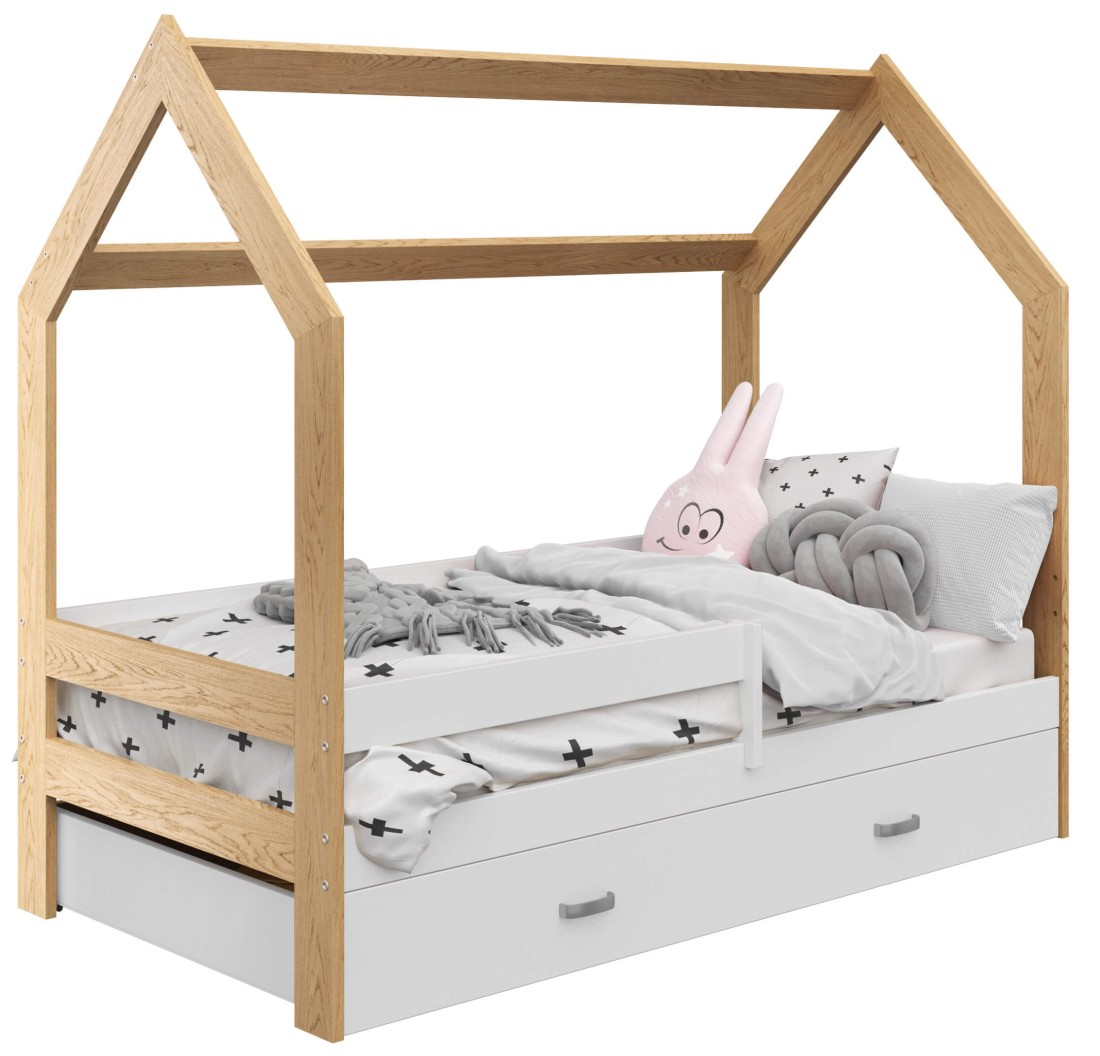 Lettino Montessori 80x160 cm a Casetta Pino e sponde D3