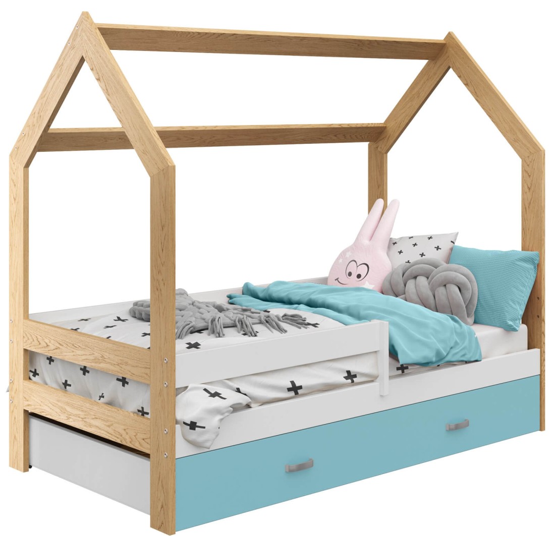 Lettino Montessori 80x160 cm a Casetta Pino e sponde D3