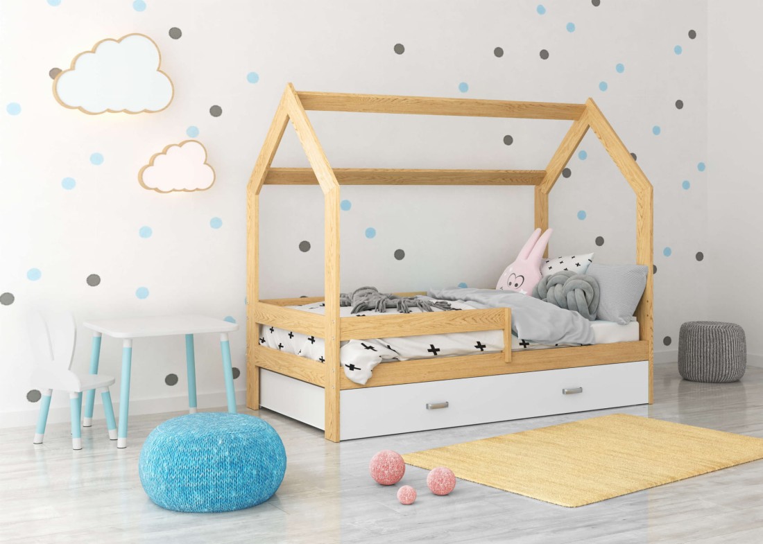Lettino Montessori 80x160 cm a Casetta Pino e sponde D3
