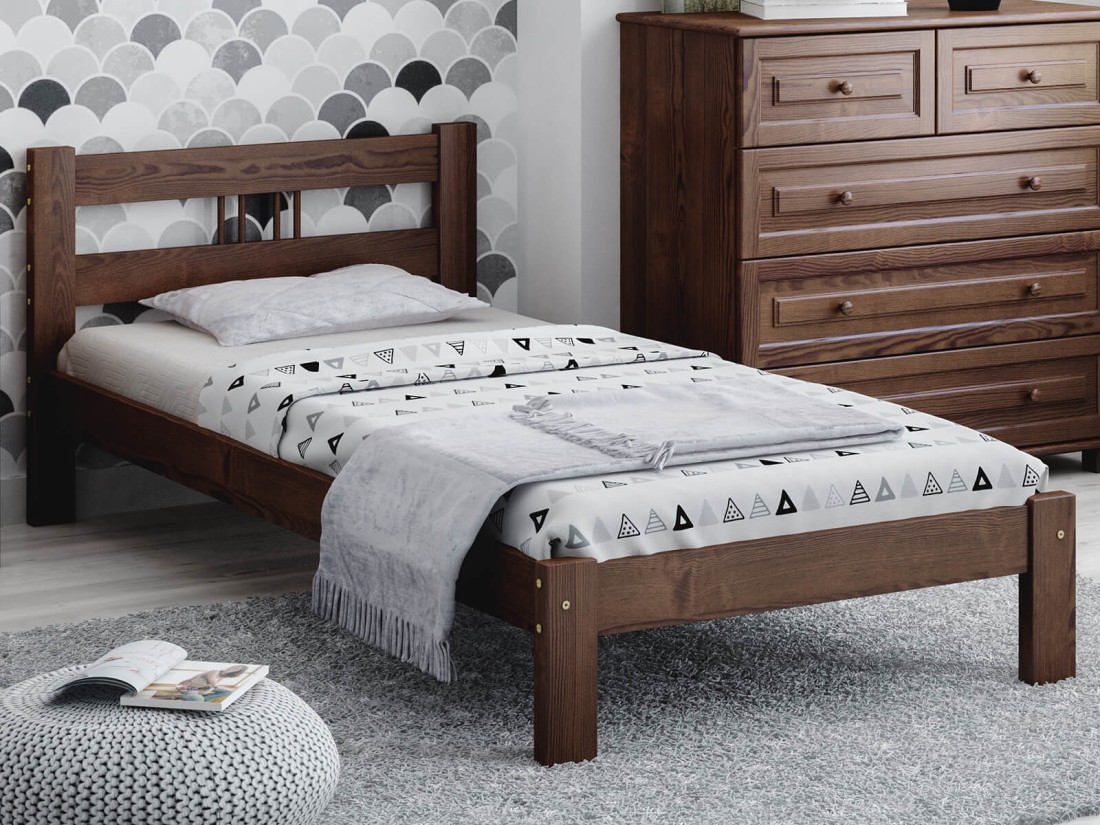 Letto in pino 90x200 Nikola noce