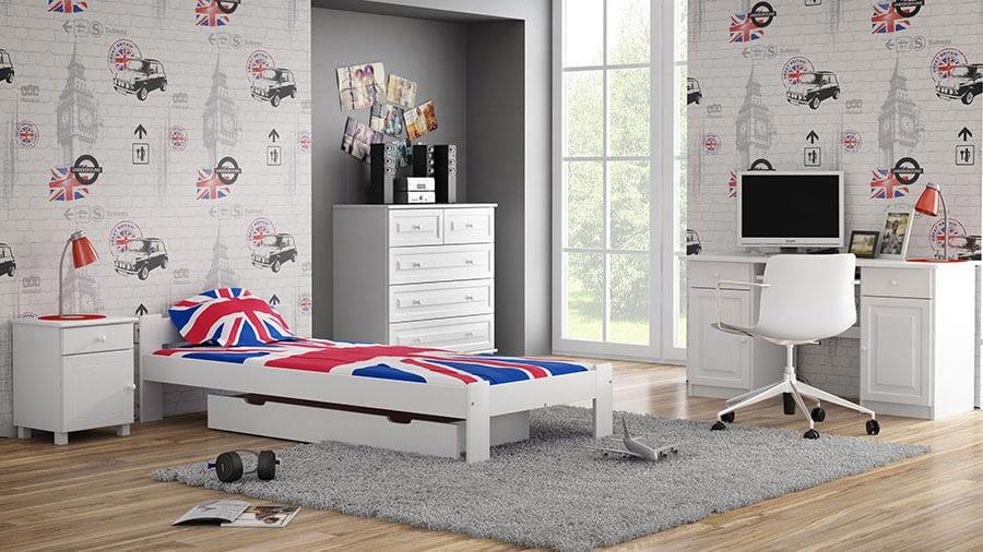 Letto in legno 90x200 Celinka bianco