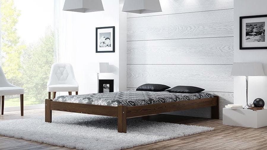 Letto in legno 120x200 Ada, colore noce