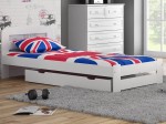Letto 90x200 in pino Lidia colore bianco