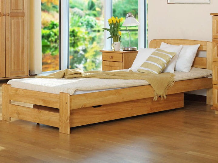 Letto 90x200 Lidia in pino colore ontano