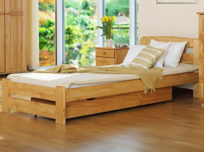 Letto 90x200 Lidia in pino colore ontano