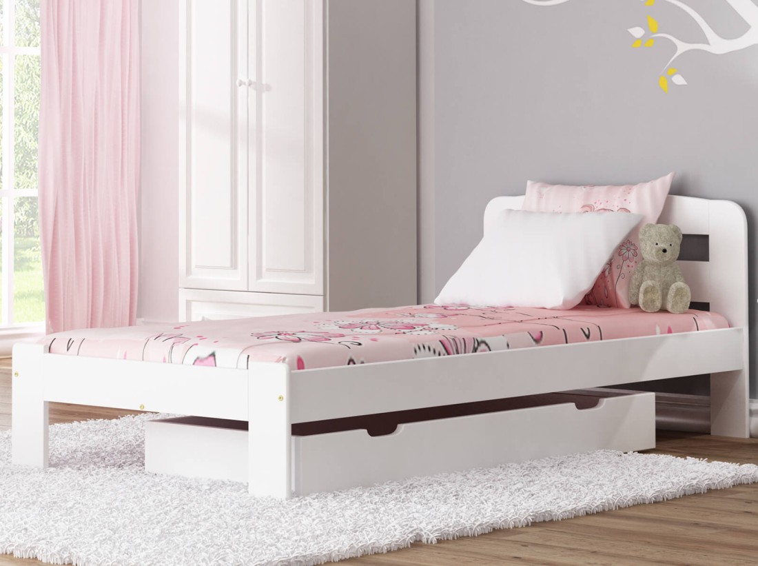 Letto in legno 90x200 Sara bianco