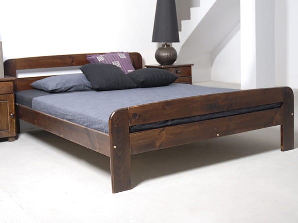 Letto in legno 140x200 Klaudia noce